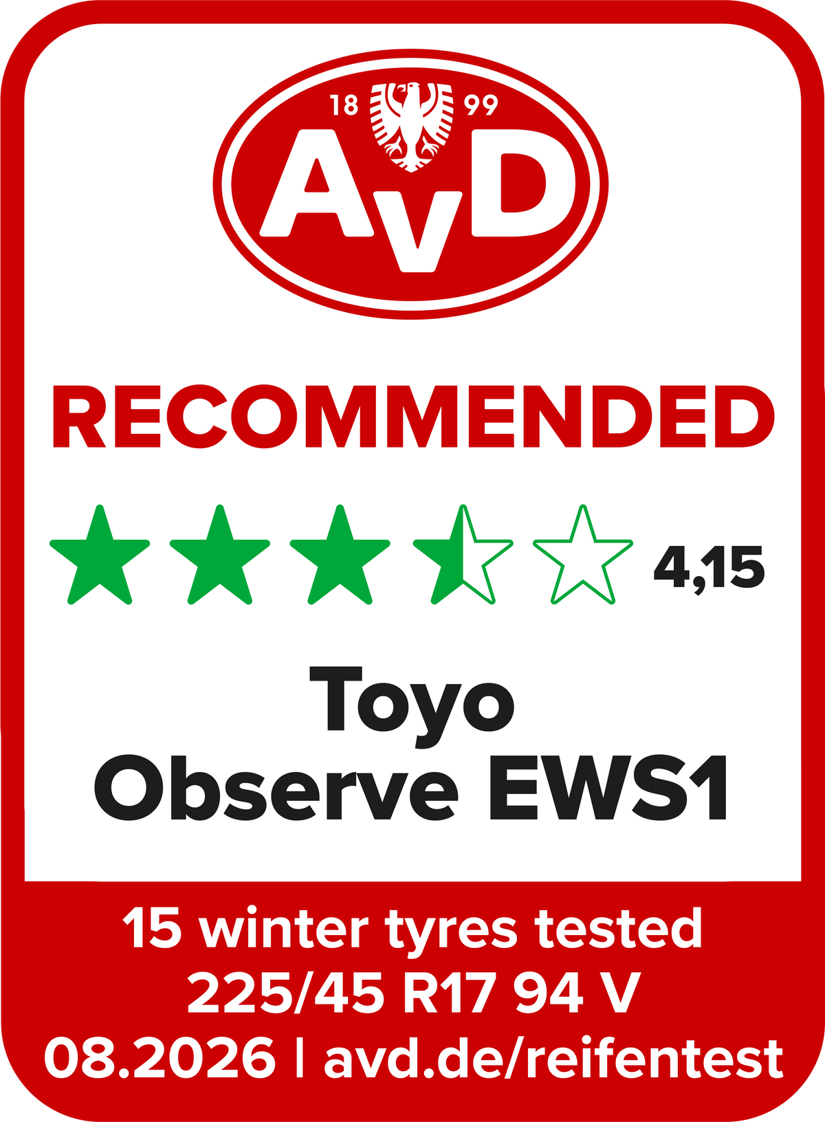 Toyo Observe EWS1 245/45 R20 103V